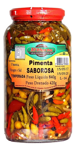 Pimenta Saborosa Temperada D'horta 840g