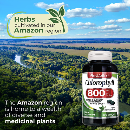 Suplemento De Clorofila Fito Medic's Lab 800 Mg 200 Cápsulas