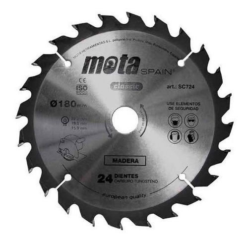 Hoja Sierra Circular Mota Para Madera 180mm 40 Dientes Sc740