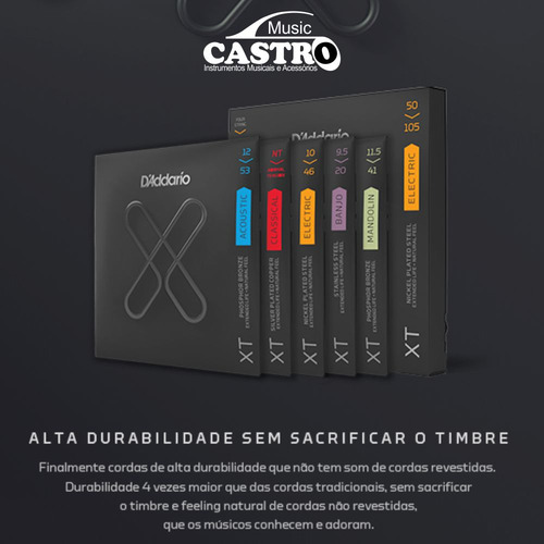 Encordoamento Violão Aço Bronze D'addario Xtabr Dura 4x Mais