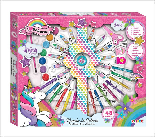 Super Set De Actividades I Love Unicornios Kreker X 48 P