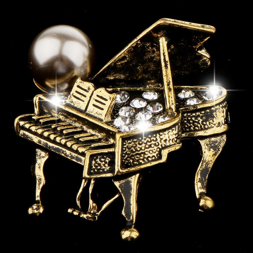 Broche De Forma Piano Elegante Retro Joyería De Moda Para