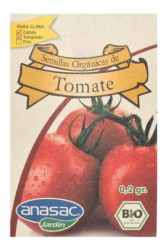 Semilla Orgánica Tomate 0.2 Gr Anasac