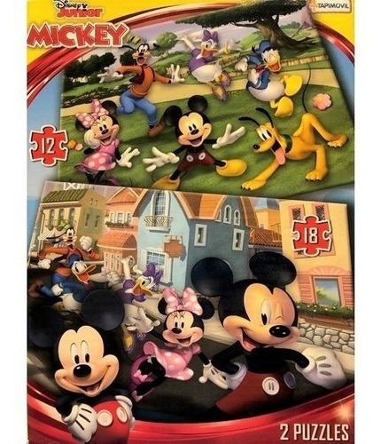 Puzzles Mickey X 2 12 Y 18 Piezas