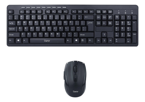 Kits Teclado + Mouse Inalámbrico Liwor - Excelente Calidad Color del mouse Negro Color del teclado Negro