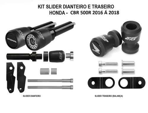 Kit Slider Dianteiro E Traseiro Cbr500r 2016/18 Fosco