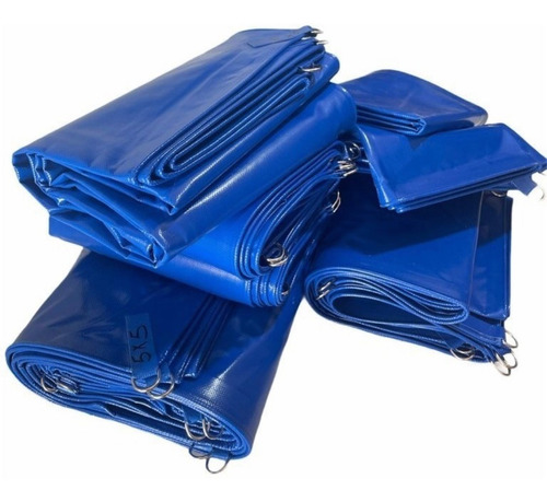 Lona Impermeable Para Agua 4x3 M Azul Reforzada Con Argollas