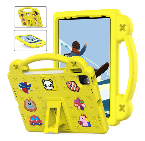 Capa Protetora Com Slot Para Caneta Para Galaxy Tab A 8.0 Cor Amarelo