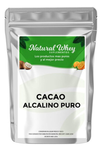 Cacao Amargo Alcalino Puro 1 Kg Natural Whey