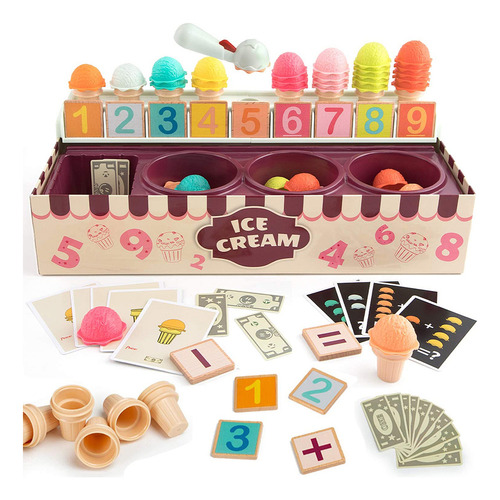 Set De Juego Para Niños Ice Cream, Juego De Matemáticas Y Ló