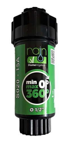 Imagen 3 de 5 de Tobera Riego Rain 2 Rosca 1/2 Regulable360° Italiana Calidad