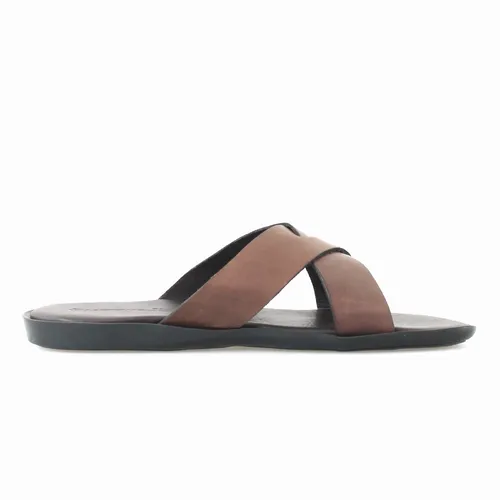 Sand lia Masculina Anatomic Gel Chinelo Couro Confort vel