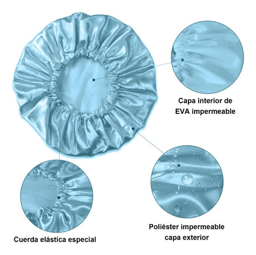 Gorros De Baño Ducha Doble Capa Impermeable Reutilizable 2pz