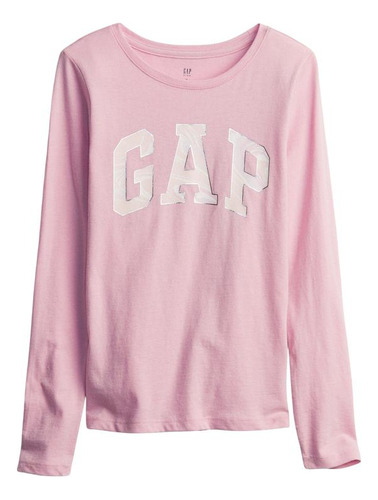 Polera Niña Gap Logo Manga Larga Rosa