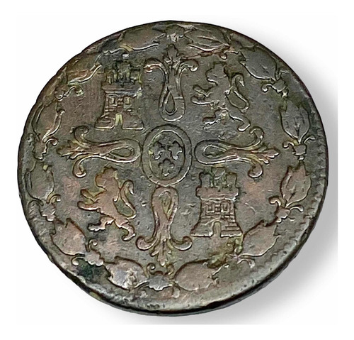 Moneda Cobre Antigua España 8 Maravedis 1826 R. Fernando Vii (Usado)
