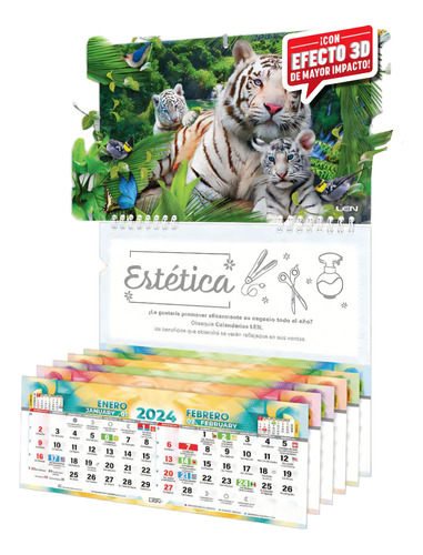 50 Calendario Len Efectos 3d Con Impreso Anli