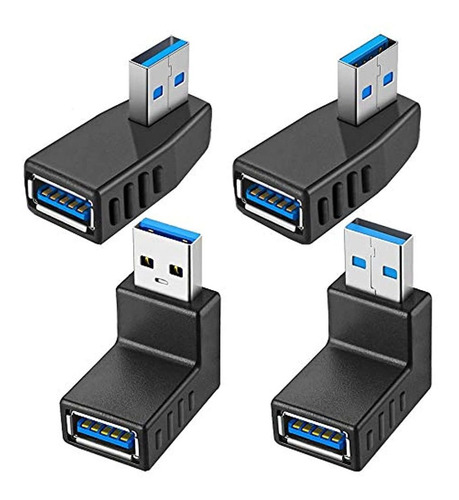 4 Adaptadores Usb 3.0 De 90 Grados Macho A Hembra