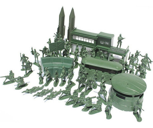 A 56pcs Base De Mísseis Militares Playset Brinquedo Soldado