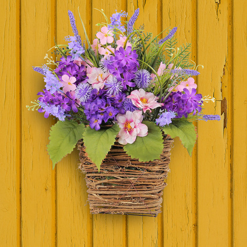 Cesta De Flores De Simulación H Purple Sim 8003