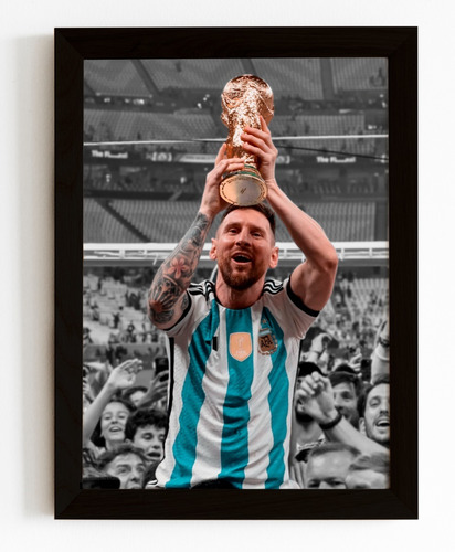 Cuadro Messi Campeon Del Mundo 4 Argentina 2022- Madrid Deco