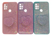 Comprar Funda Pop Corazón Con Brillos Para Motorola G10 G20 G30