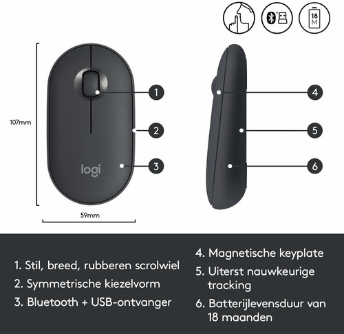 Ratón Inalámbrico Portátil Logi Pebble M350 Con O ...