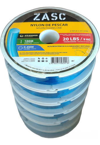 Pack 4 Rollos Hilo-nylon Pesca / 100mts Sensitivo 0.40 Mm