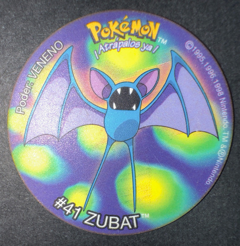 Taps Pokemon De Frito Lay - #41 Zubat - 1998 Original