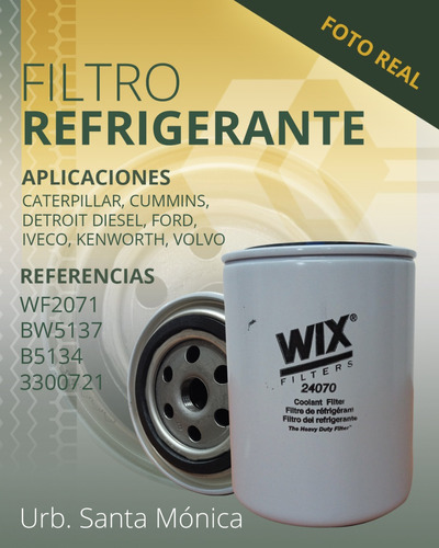 Filtro Refrigerante 24070 Wf2071 Bw1537 B5134 3300721