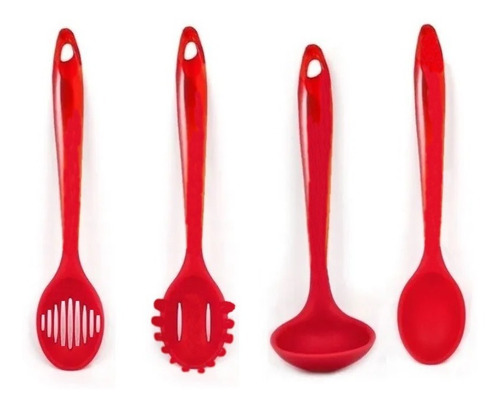 Set X4 Utensilios Cocina Cuchara Espumadera Pastas Plástico