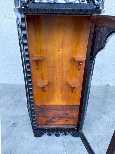 Imagem 7 de 12 de Antigo Oratorio Gotico Madeira Entalhada 150cm