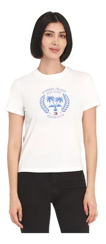 Camiseta tommy jeans blanca deals