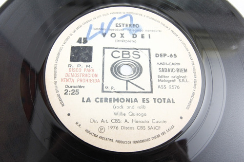 Vinilo Simple Vox Dei La Ceremonia Es Total 1976