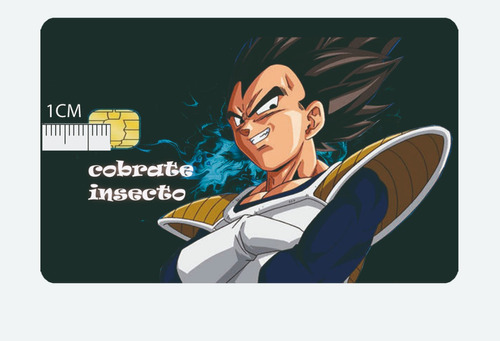 Stiker Vegeta, Cobraste Insecto, Para Tarjeta Débito O Sitp