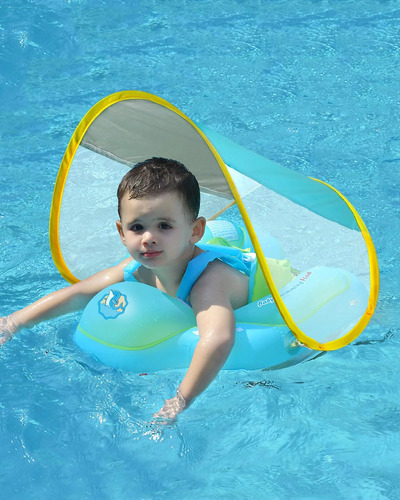 Flotador Inflable Para Bebés Con Toldo Para Protección Solar