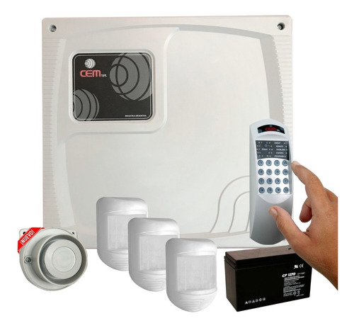 Imagen 1 de 8 de Kit Alarma 5 Zonas Con Teclado,3 Sensor, Batería Y Sirena