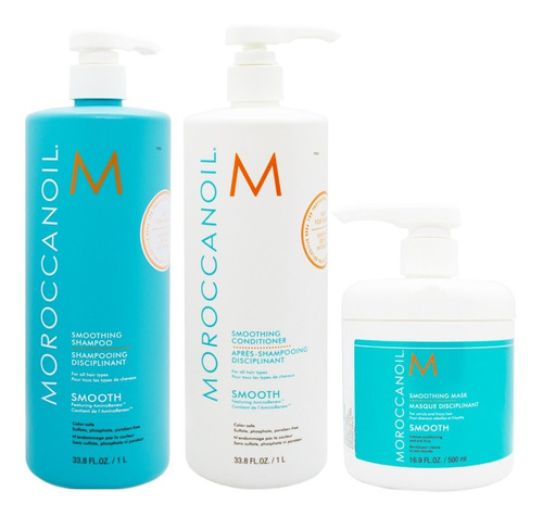 Moroccanoil Smooth Shampoo + Enjuague + Mascara Grande 3c