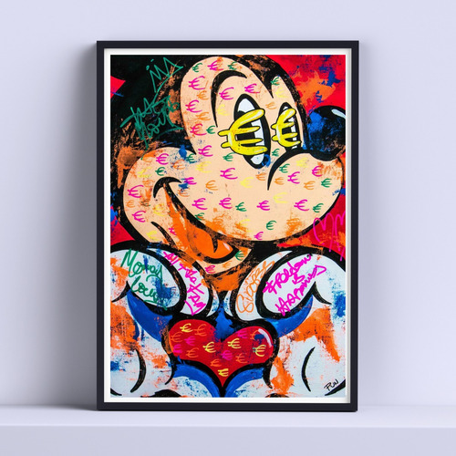 Cuadro Mickey Mouse Pop Art 2 30x40cm Listo P Colgar