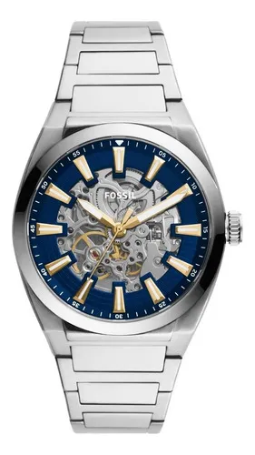Reloj Hombre Fossil Everett Acero Automatico Color De La Cor