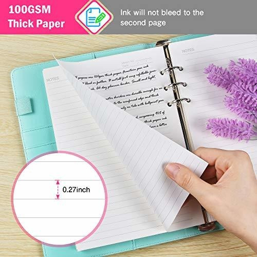 3 Pack 6 Ring Planner Binder refillable 160 Pieces Index Tabs with Ruler Personal Planner Inserts for Journal Notebook 5pcs Binder Dividers A6 Refill Paper 3pcs Binder Pockets 