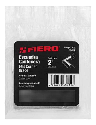 Escuadras Planas Cantoneras 2'x2' Bolsa C/24 Piezas