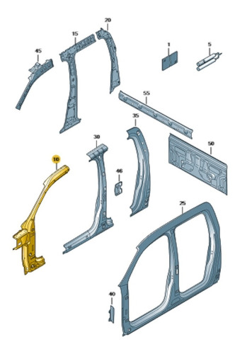 Coluna Diant. Dir. Amarok - Cod - 2h6809204 - Original Vw