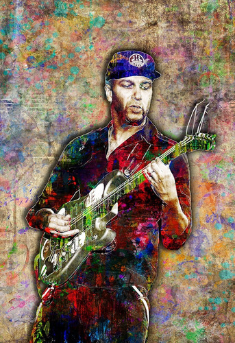 Pôster  - Tom Morello  Pop  Art  -  Decora  -  33 Cm X 48 Cm