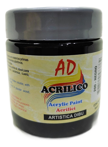 Acrílico Ad Pote X 200 Gr -blanco/negro)