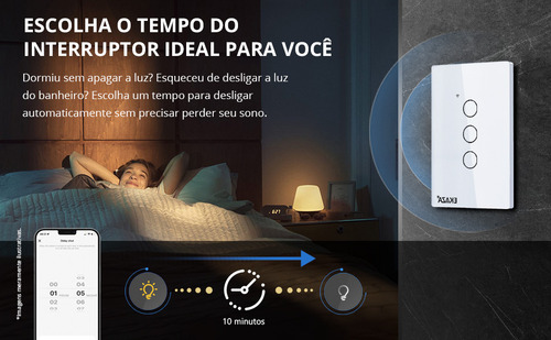 Interruptor Smart 2 Botões Led Touch 2.5d Wifi Tuya Ekaza
