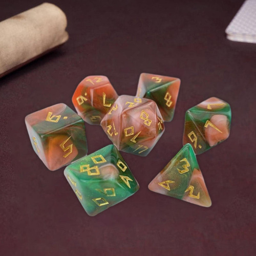 Juego De Dados Poliédricos D20 D12 D10 D8 D6 D4, 7 Piezas