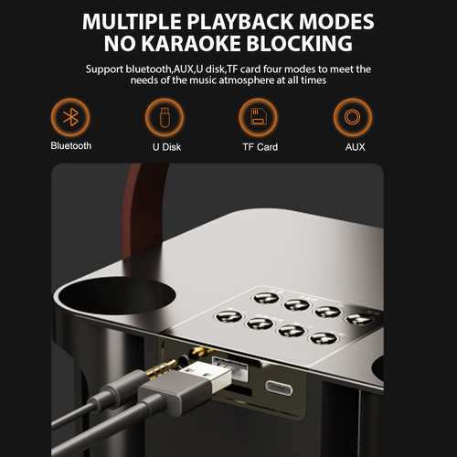 Altavoz Portátil Bt Karaoke Machine 2 Micrófonos Inalámbrico