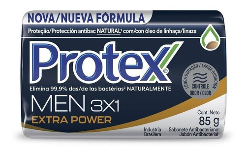 Sabonete Protex For Men 3 Em 1 Extra Power Antibacteriano 85