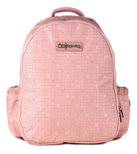 Pañalera Backpack Textil Con Trama Icónica De La Marca Cloe Color Rosa Diseño de la tela