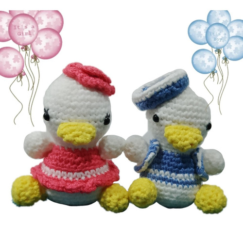 Pareja De Amigurumis Paticos Crochet Tejido 100% Algodón 